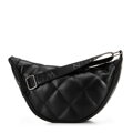 Dámska crossbody kabelka s geometrickým prešívaním čierna a strieborná 100-4Y-422-1S