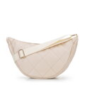 Dámska crossbody kabelka s geometrickým prešívaním krémová a zlatá 100-4Y-422-9G