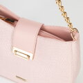 Damska torebka crossbody pleciona różowa 100-4Y-415-P