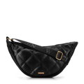 Dámska crossbody kabelka s geometrickým prešívaním čierna a zlatá 100-4Y-422-1G