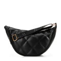 Dámska crossbody kabelka s geometrickým prešívaním čierna a zlatá 100-4Y-422-1G