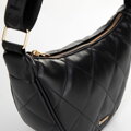 Dámska crossbody kabelka s geometrickým prešívaním čierna a zlatá 100-4Y-422-1G