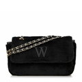 Dámska crossbody kabelka s kožušinou čierna 99-4Y-218-1