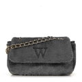 Damska torebka crossbody z futerkiem szara 99-4Y-218-9