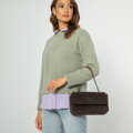 Dámska crossbody kabelka s kožušinou tmavohnedá 99-4Y-218-4