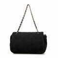 Dámska crossbody kabelka s kožušinou čierna 99-4Y-218-1