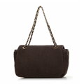 Dámska crossbody kabelka s kožušinou tmavohnedá 99-4Y-218-4