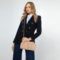 Dámska crossbody kabelka so riasením svetlobéžová 99-4Y-423-9