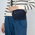 Dámska nylonová crossbody kabelka námornícka modrá 99-4Y-101-7