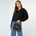 Dámska crossbody kabelka z buklé látky čierna 99-4Y-409-1