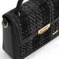 Dámska crossbody kabelka z buklé látky čierna 99-4Y-409-1