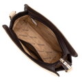 Dámska crossbody kabelka s reliéfnym monogramom, hnedá 99-4Y-231-4