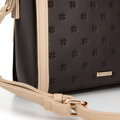 Dámska crossbody kabelka s reliéfnym monogramom, hnedá 99-4Y-231-4