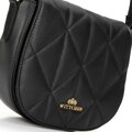 Damska torebka saddle bag z pikowanej skóry czarna 99-4E-025-1