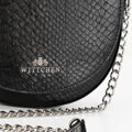 Damska torebka saddle bag ze skóry croco czarno - srebrna 99-4E-021-1S