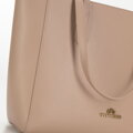 Dámska shopper kabelka z kože, béžová 100-4E-602-9