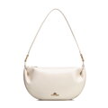 Damska torebka typu bagietka ze skóry naturalnej kremowa 102-4E-611-0