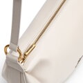 Damska torebka typu bagietka ze skóry naturalnej kremowa 102-4E-611-0