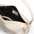 Damska torebka typu bagietka ze skóry naturalnej kremowa 102-4E-611-0