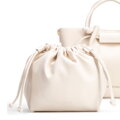 Damska torebka worek z imitacji skóry kremowa 102-4Y-405-0