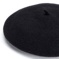 Damski beret wełniany czarny 103-HF-205-1