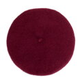 Damski beret wełniany bordowy 103-HF-205-33