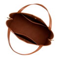 Kožená shopper kabelka s vreckom hnedá 100-4E-219-5