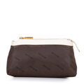 Kožená shopper kabelka s vreckom krémová 100-4E-219-0