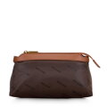 Kožená shopper kabelka s vreckom hnedá 100-4E-219-5