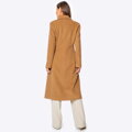 Damski płaszcz z wełny z domieszką kaszmiru camelowy 101-9W-703-5
