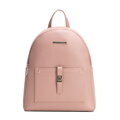 Damski plecak z imitacji skóry z kieszenią na przodzie różowy 29-4Y-003-B55