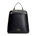 Dámsky kožený batoh lichobežníkového tvaru, čierny 100-4E-600-1