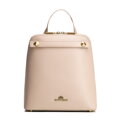 Dámsky kožený batoh lichobežníkový béžový 100-4E-600-9