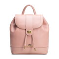Dámsky kožený batoh s popruhmi ružový 100-4E-224-P