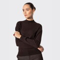 Damski półgolf z wełny ciemny brąz 29-99-300-4