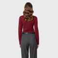 Sweter damski z wełny merino bordowy 29-99-301-3