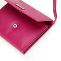 Damski portfelik crossbody ze skóry różowy 26-2-110-F