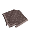 Chusta damska z bambusem tkany w monogram brązowa 97-7D-002-9