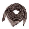 Chusta damska z bambusem tkany w monogram brązowa 97-7D-002-9