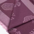 Chusta damska z bambusem tkany w monogram fioletowa 97-7D-002-V