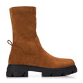 Damskie botki z elastyczną cholewką brązowe 97-DP-801-5