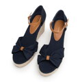 Damskie espadryle z kokardą z przodu granatowe 98-DP-500-N