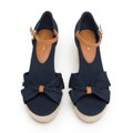 Damskie espadryle z kokardą z przodu granatowe 98-DP-500-N