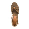 Damskie espadryle z kokardą z przodu khaki 98-DP-500-Z