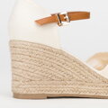 Damskie espadryle z kokardą z przodu kremowe 98-DP-500-9