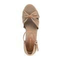 Damskie espadryle z kokardą z przodu khaki 100-P-812-4