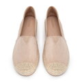 Damskie espadryle z plecionym noskiem beżowe 100-DP-805-9