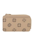 Damskie etui na karty z imitacji skóry beżowe 101-1Y-P12-9