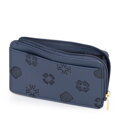 Damskie etui na karty z imitacji skóry granatowe 101-1Y-P12-7