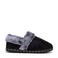 Damskie kapcie z futerkiem czarne 99-DP-800-1